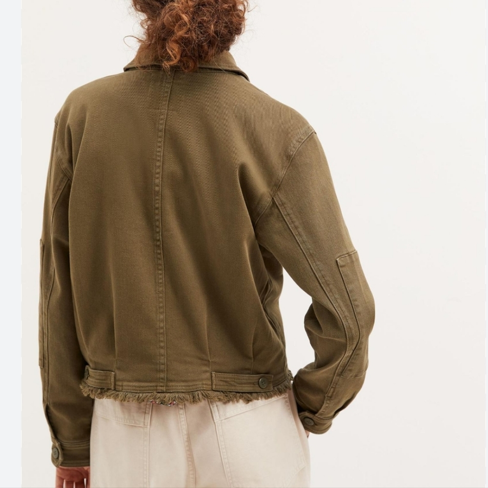 Anthropologie, New, Sanctuary Army Olive Green Utility Denim Jacket, Large - Picture 5 of 15